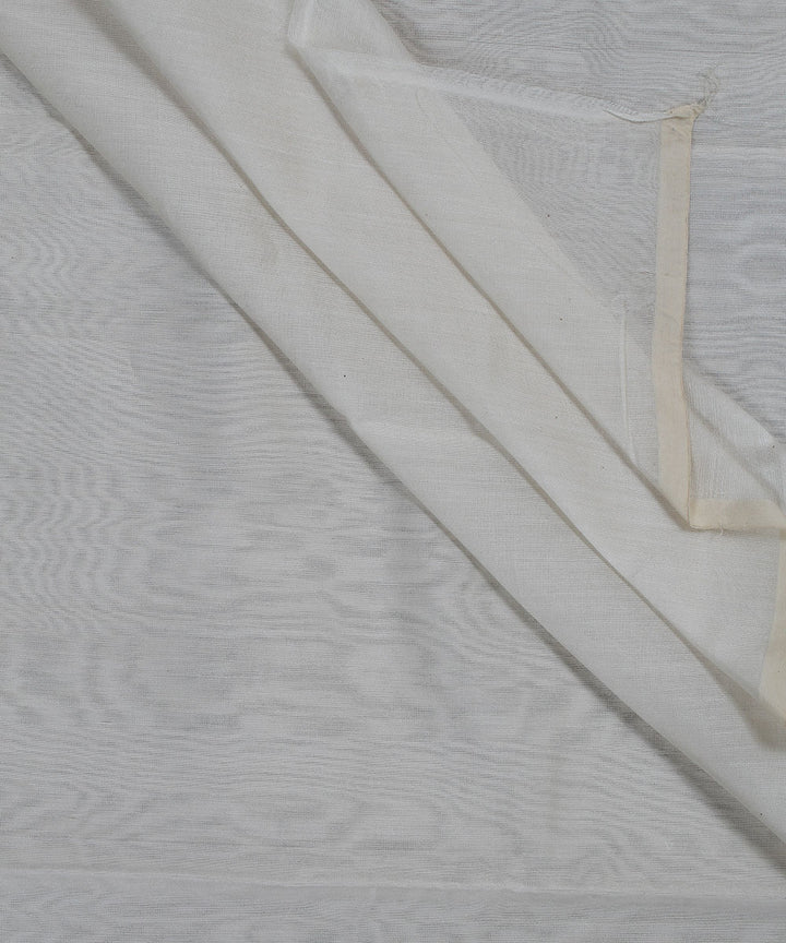 1.4m White Handloom Silk Cotton Fabric