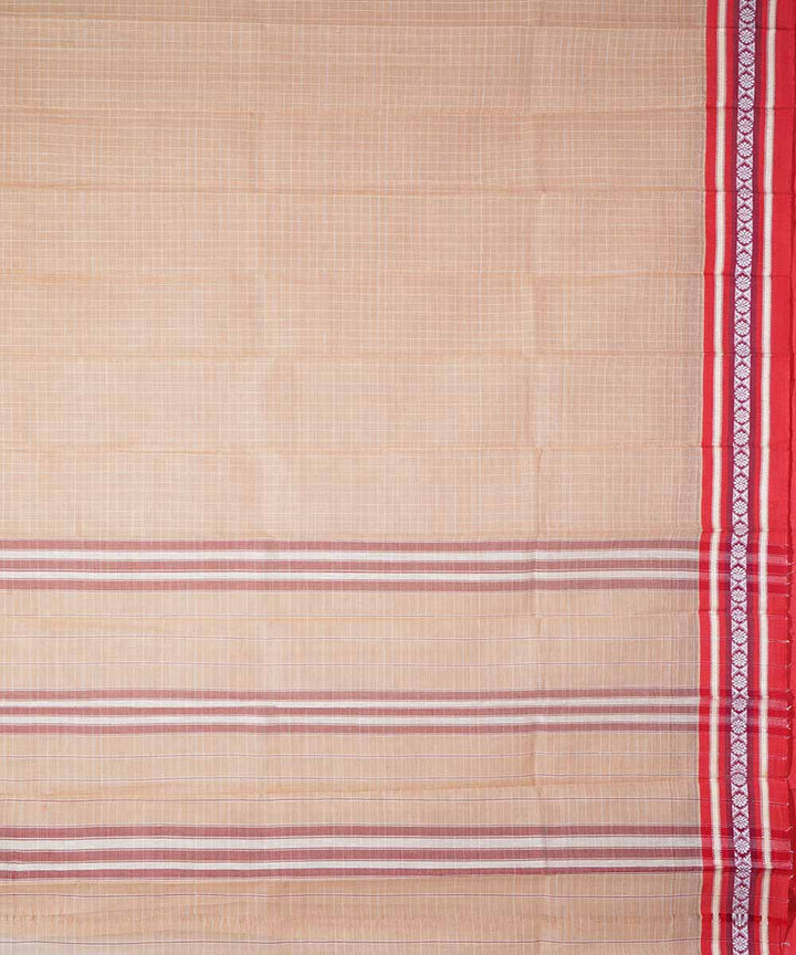 Cream handwoven cotton narayanpet saree
