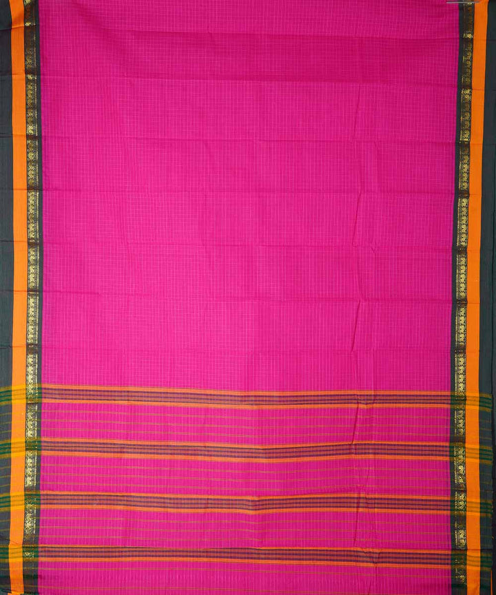Pink handwoven cotton narayanpet saree
