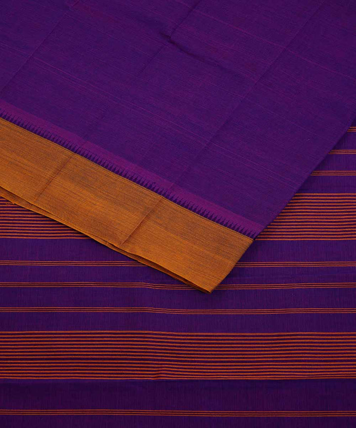 Violet handwoven cotton narayanpet saree