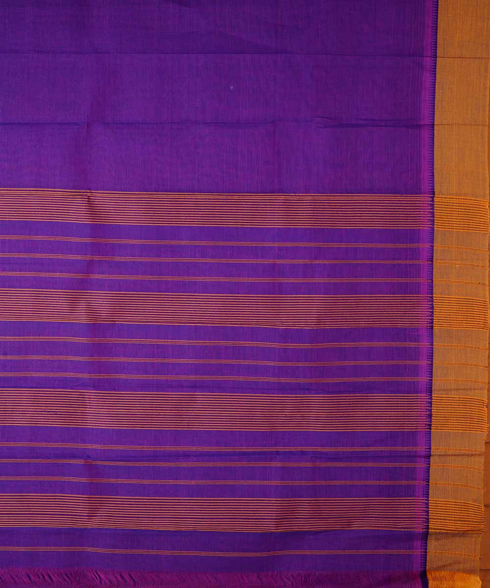 Violet handwoven cotton narayanpet saree