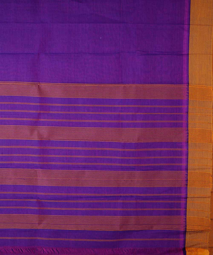 Violet handwoven cotton narayanpet saree