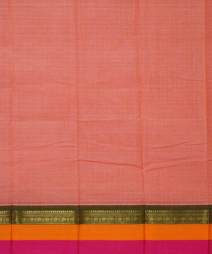 Light pink handwoven cotton narayanpet saree