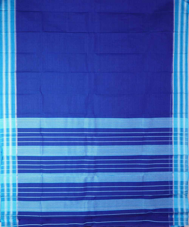 Blue handwoven cotton narayanpet saree