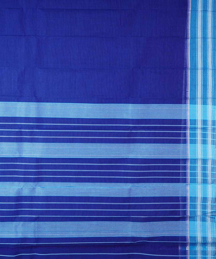 Blue handwoven cotton narayanpet saree