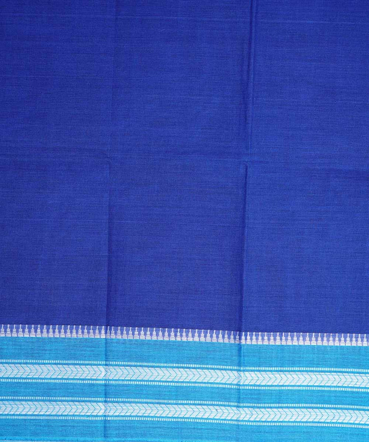 Blue handwoven cotton narayanpet saree