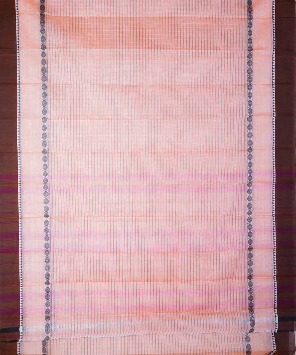 Light pink handloom cotton narayanpet saree
