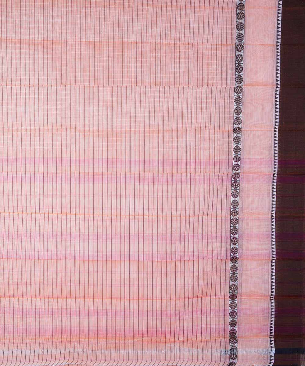 Light pink handloom cotton narayanpet saree