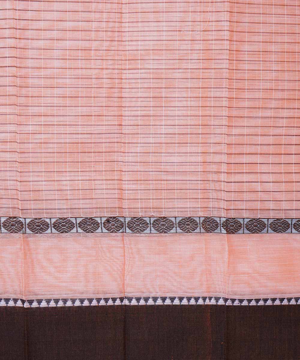 Light pink handloom cotton narayanpet saree