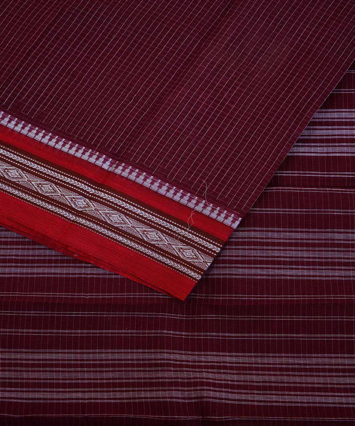 Purple maroon handwoven cotton narayanpet saree