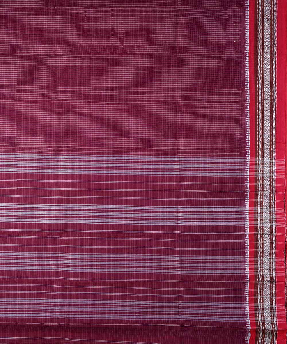 Purple maroon handwoven cotton narayanpet saree