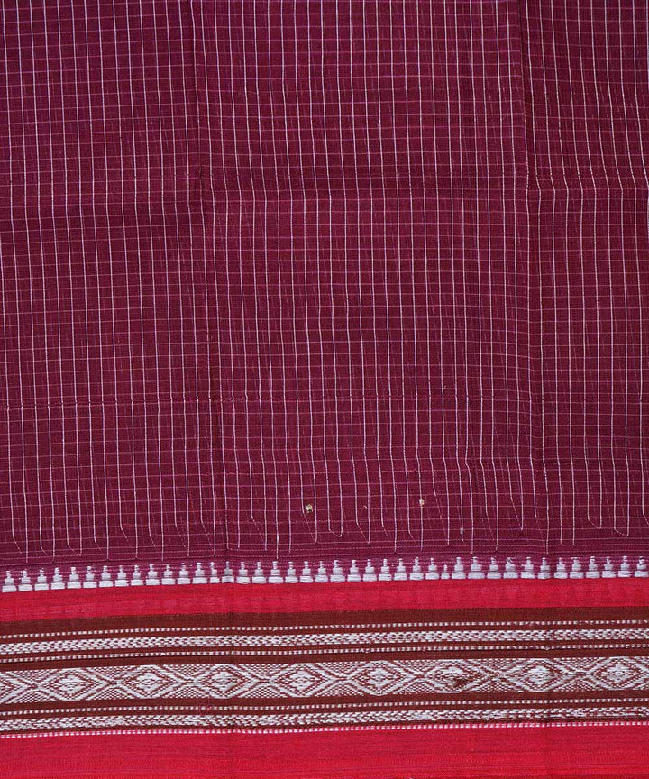 Purple maroon handwoven cotton narayanpet saree