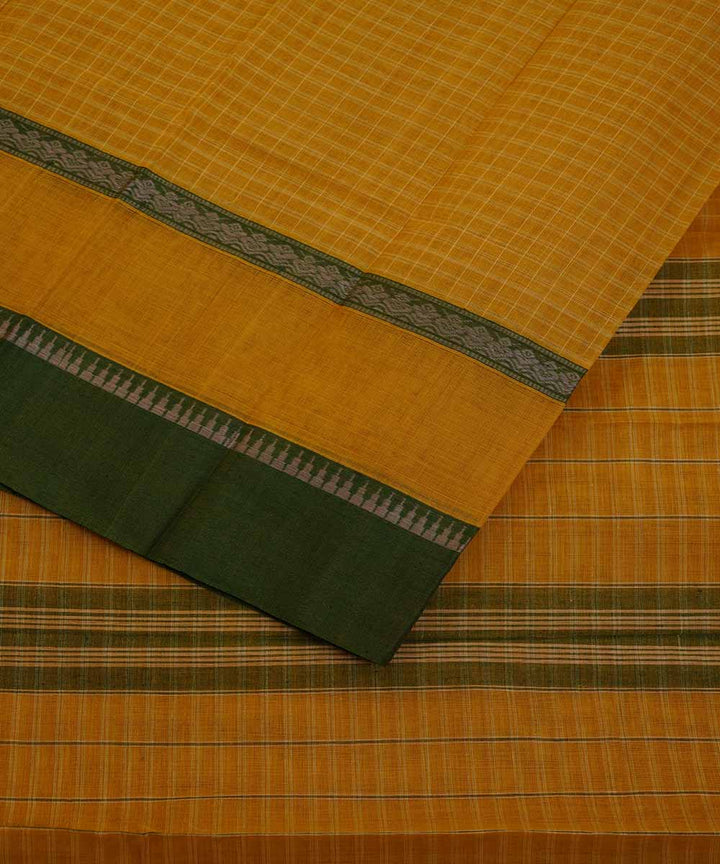 Lemon yellow handwoven cotton narayanpet saree