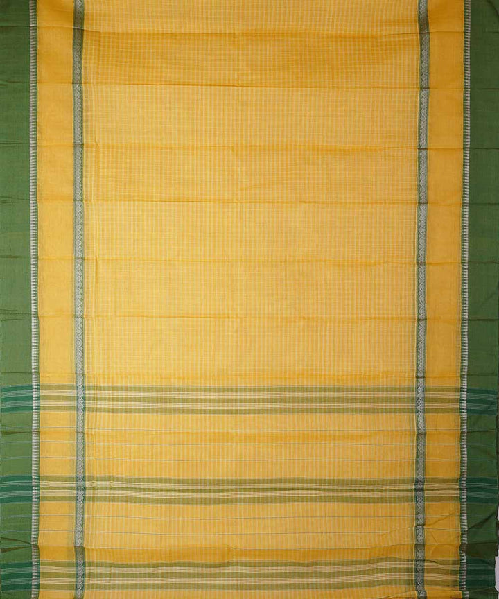 Lemon yellow handwoven cotton narayanpet saree