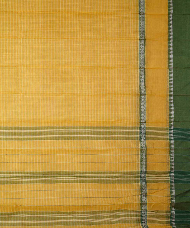 Lemon yellow handwoven cotton narayanpet saree