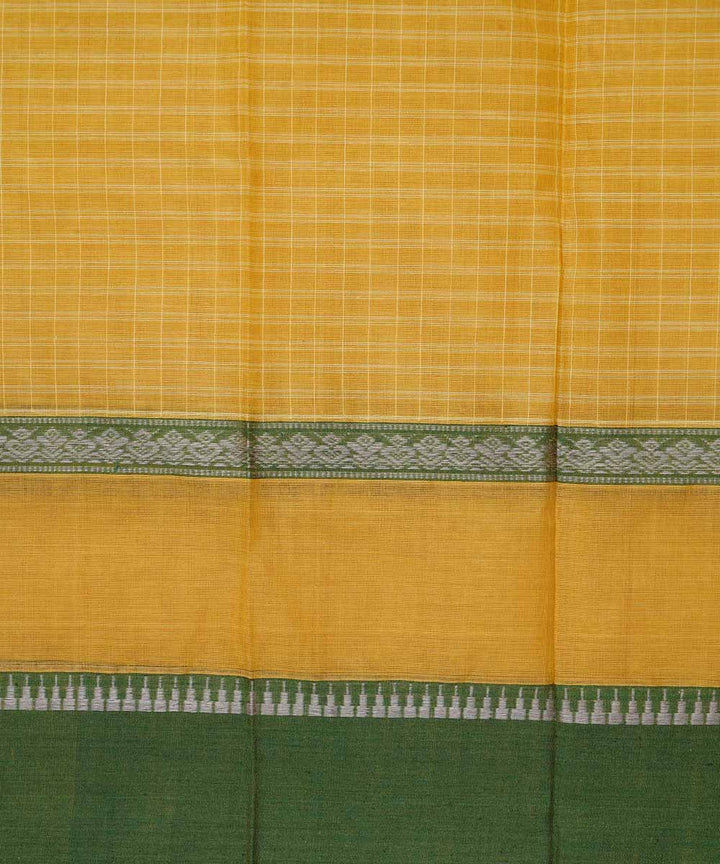 Lemon yellow handwoven cotton narayanpet saree