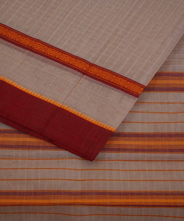 White handloom cotton narayanpet saree