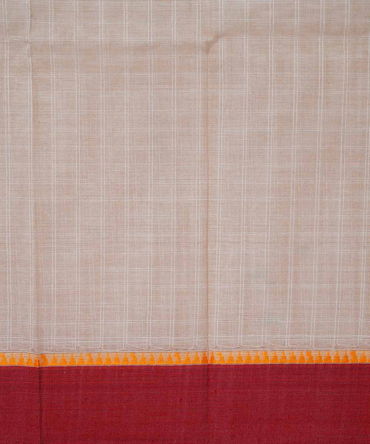 White handloom cotton narayanpet saree