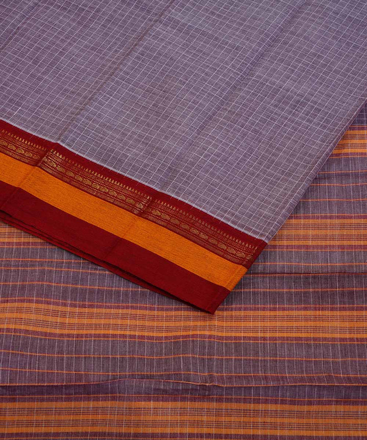 Lilac purple handwoven cotton narayanpet saree