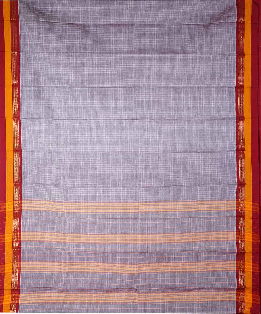 Lilac purple handwoven cotton narayanpet saree
