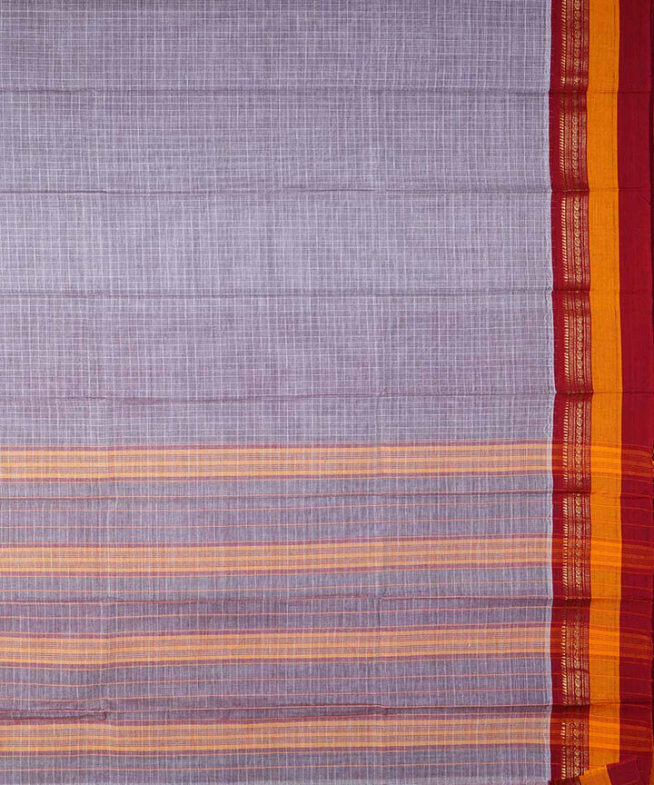 Lilac purple handwoven cotton narayanpet saree