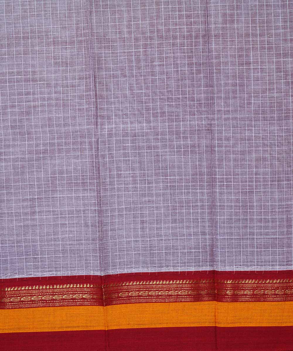 Lilac purple handwoven cotton narayanpet saree
