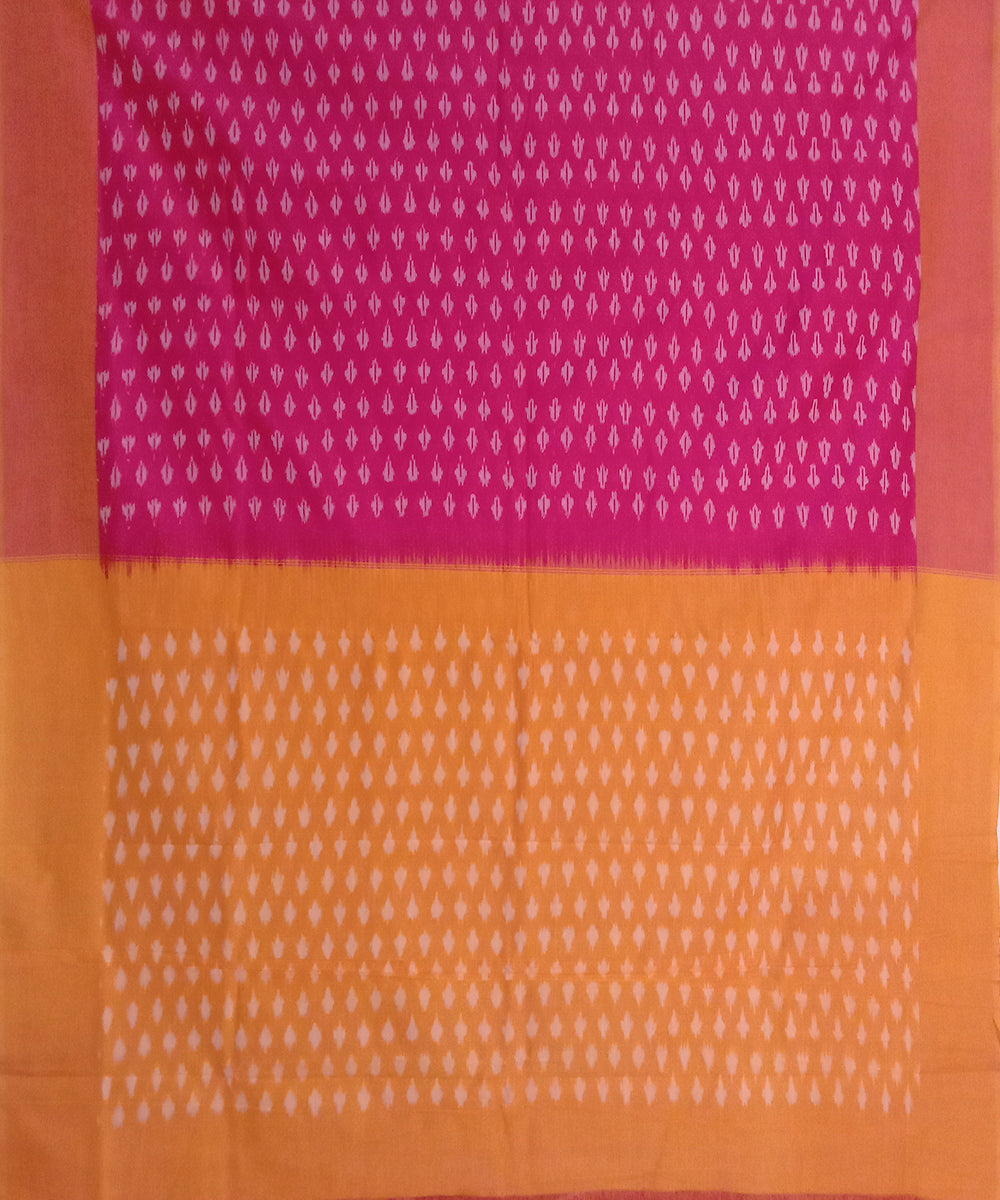 Pink handwoven cotton pochampally ikat saree