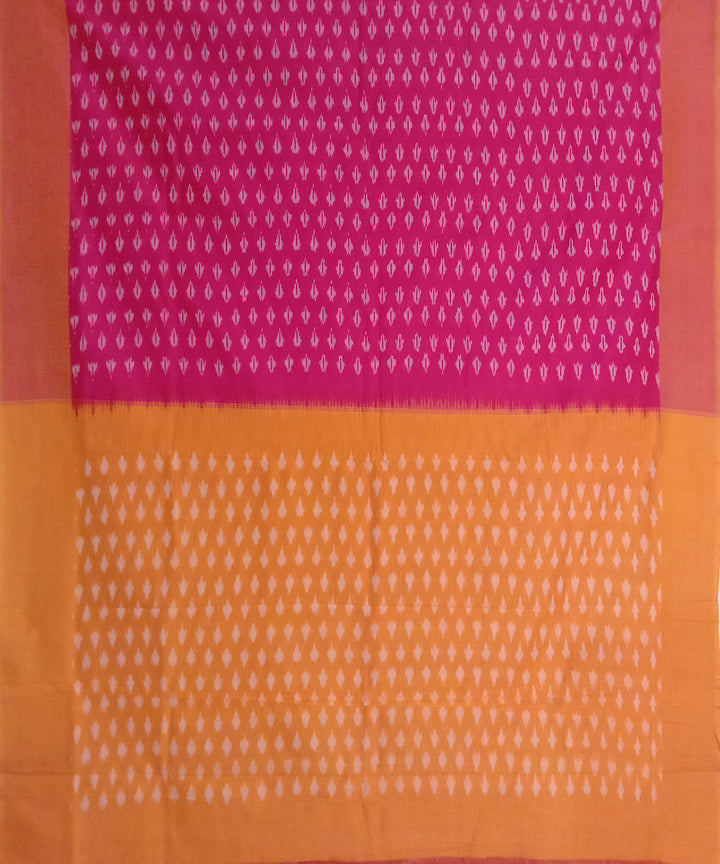 Pink handwoven cotton pochampally ikat saree