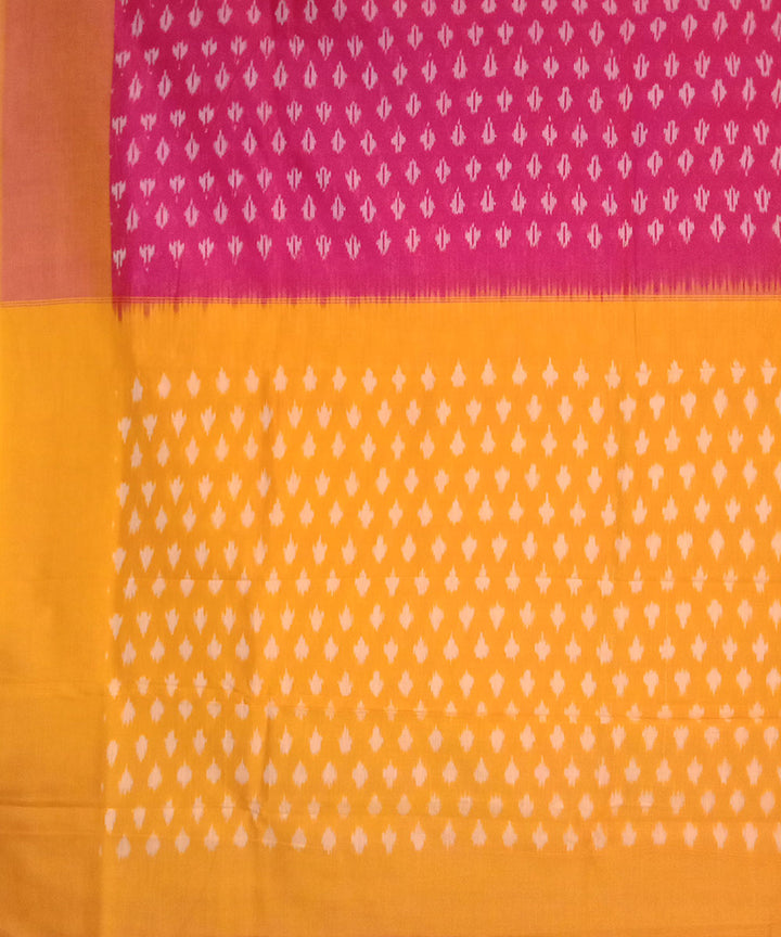 Pink handwoven cotton pochampally ikat saree