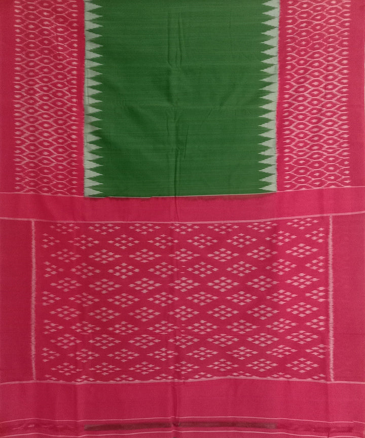 Green handwoven cotton pochampally ikat saree