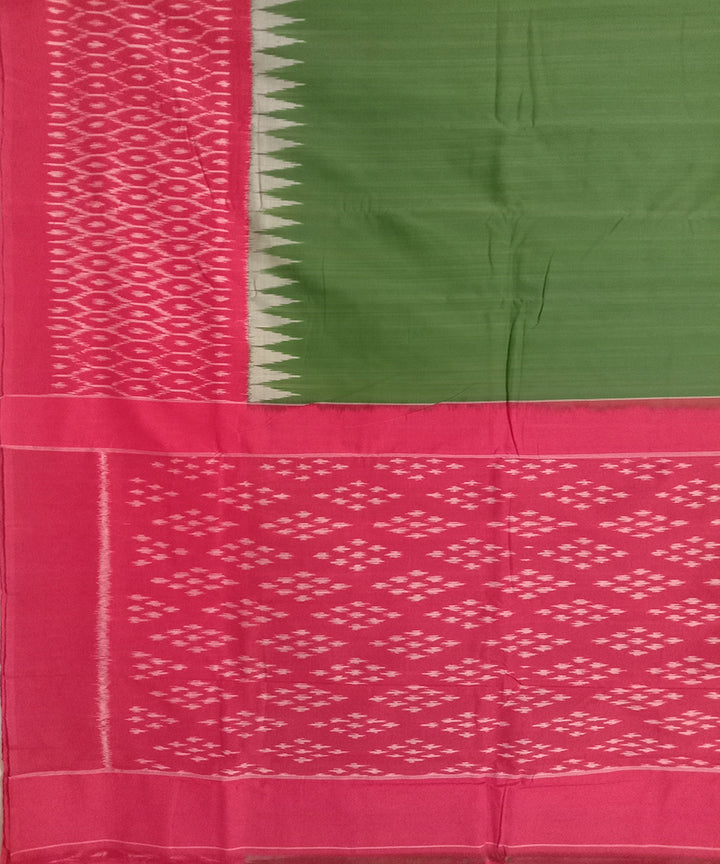 Green handwoven cotton pochampally ikat saree