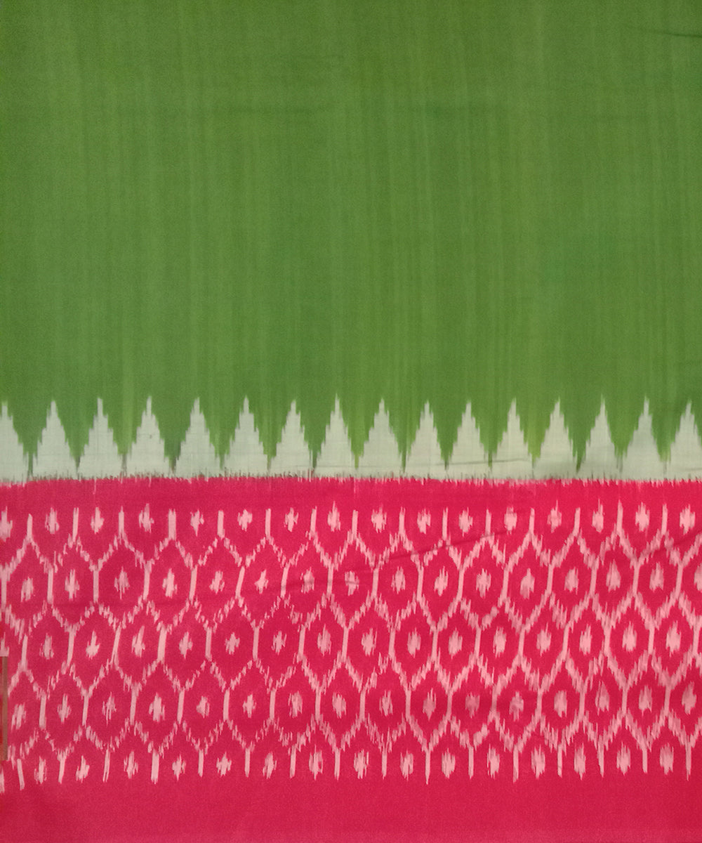 Green handwoven cotton pochampally ikat saree