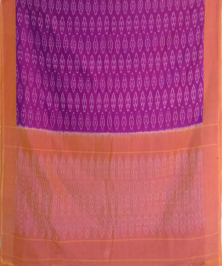 Purple  Pink handwoven cotton pochampally ikat saree