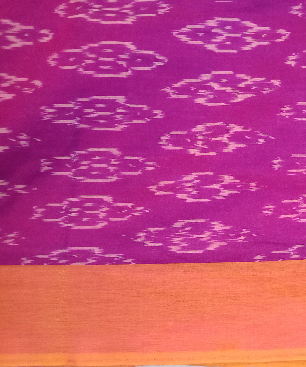 Purple  Pink handwoven cotton pochampally ikat saree