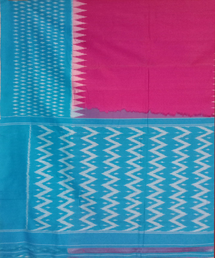 Pink handwoven cotton pochampally ikat saree