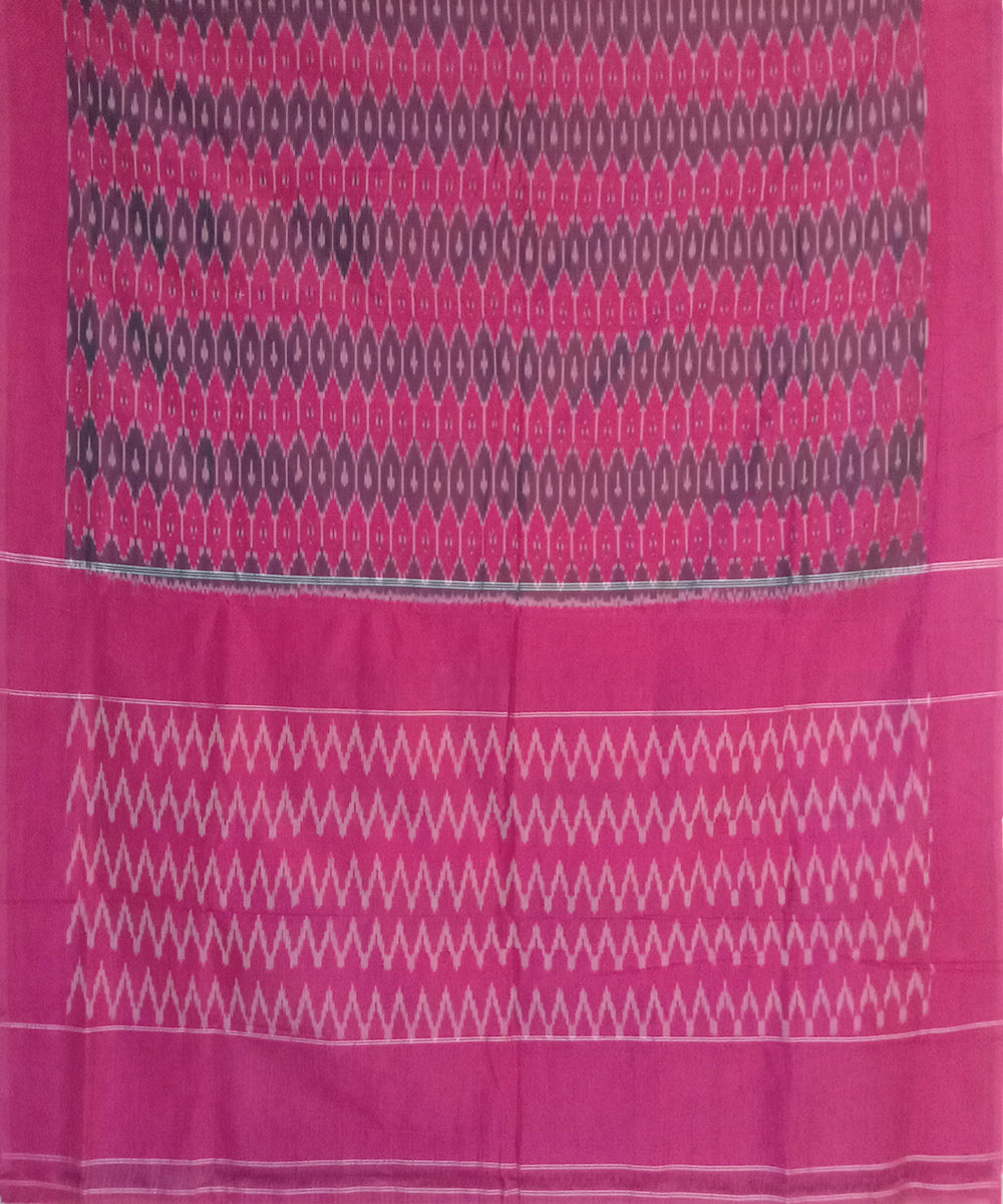 Pink handwoven cotton pochampally ikat saree