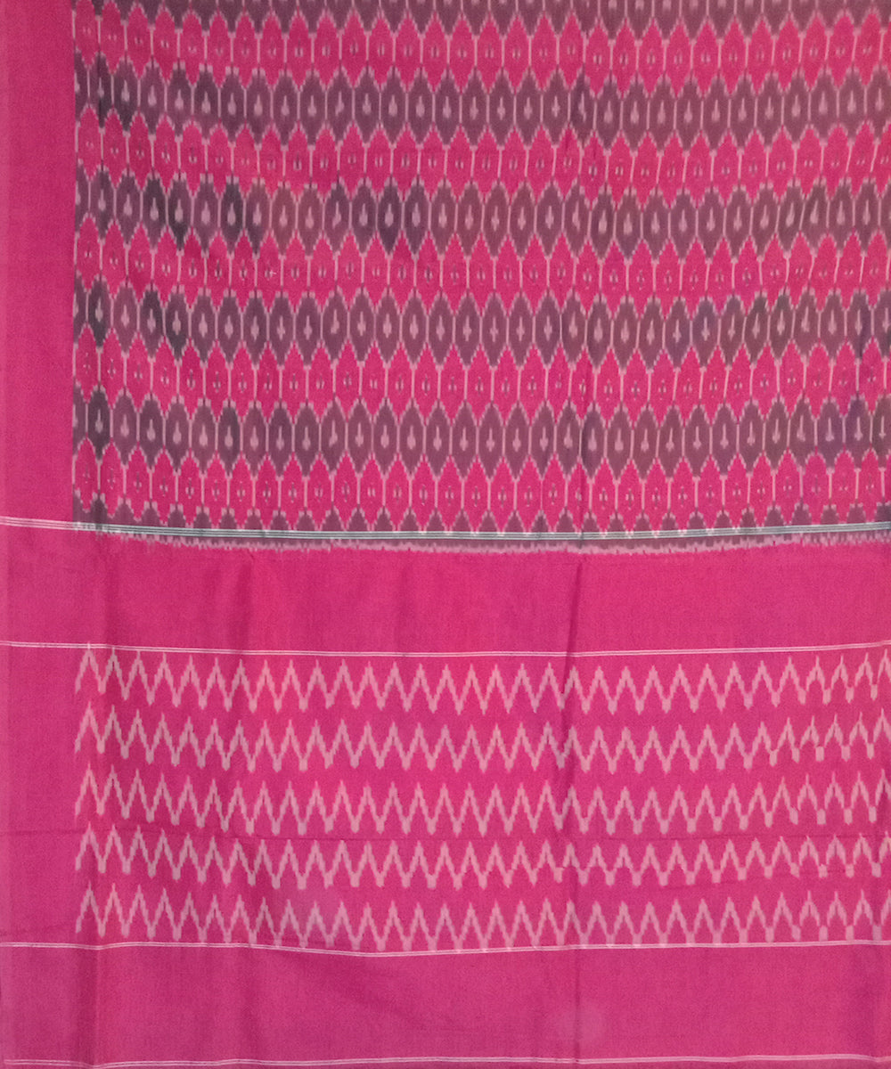 Pink handwoven cotton pochampally ikat saree