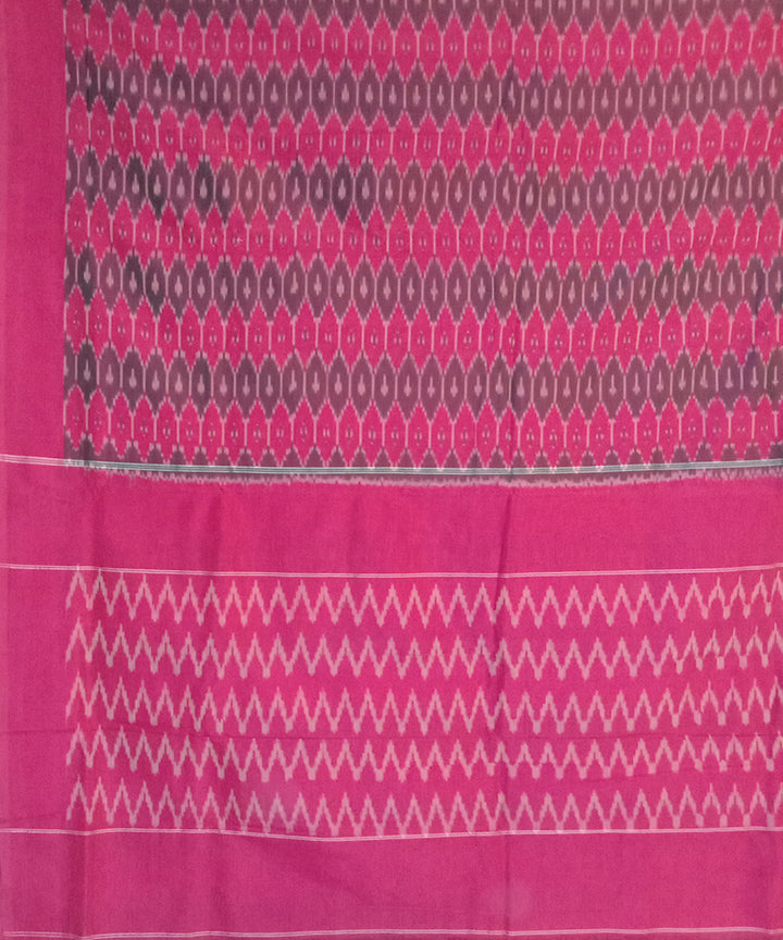 Pink handwoven cotton pochampally ikat saree