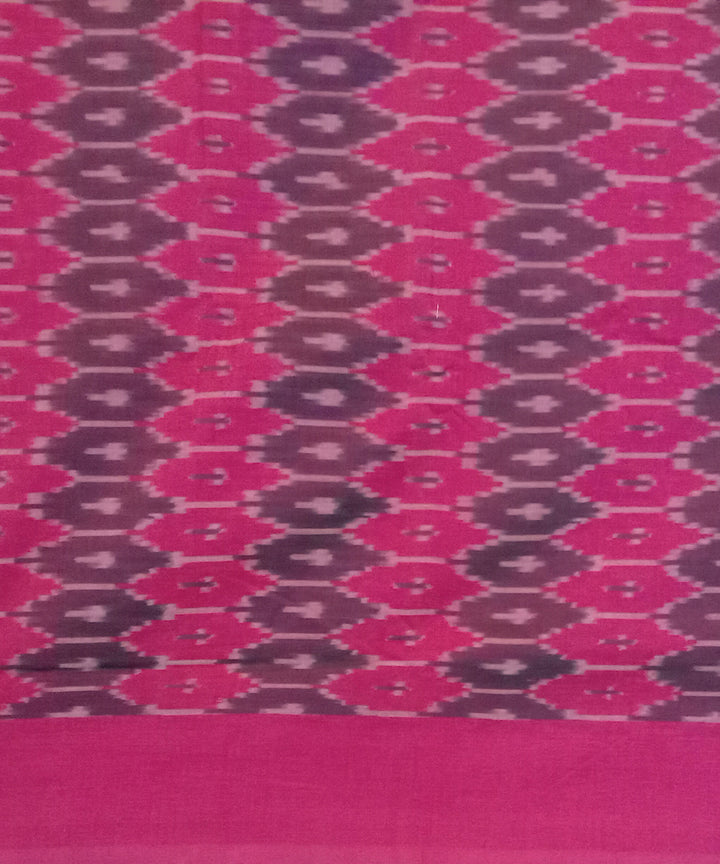 Pink handwoven cotton pochampally ikat saree