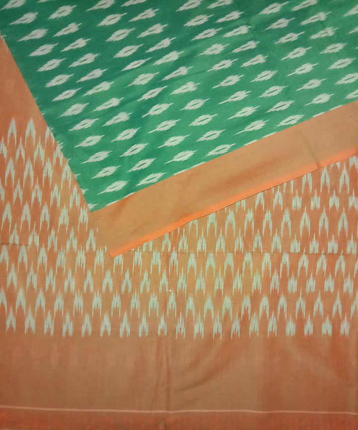 Dark green handloom cotton pochampally ikat saree