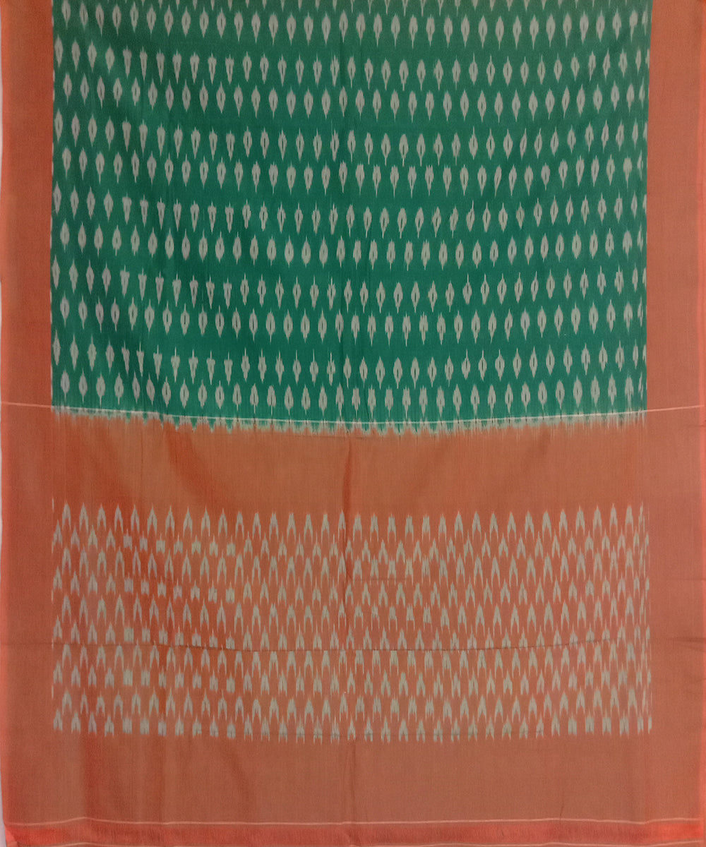 Dark green handloom cotton pochampally ikat saree