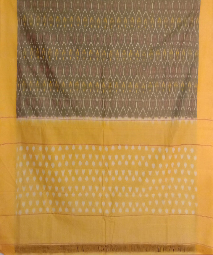 Olive green handwoven cotton pochampally ikat saree