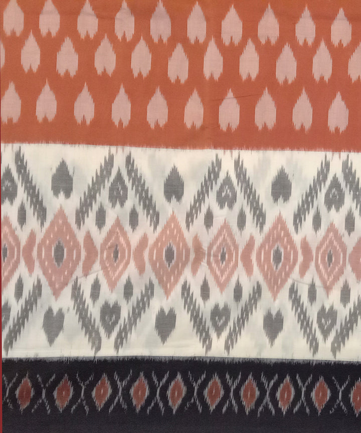 Orange handloom cotton pochampally ikat saree