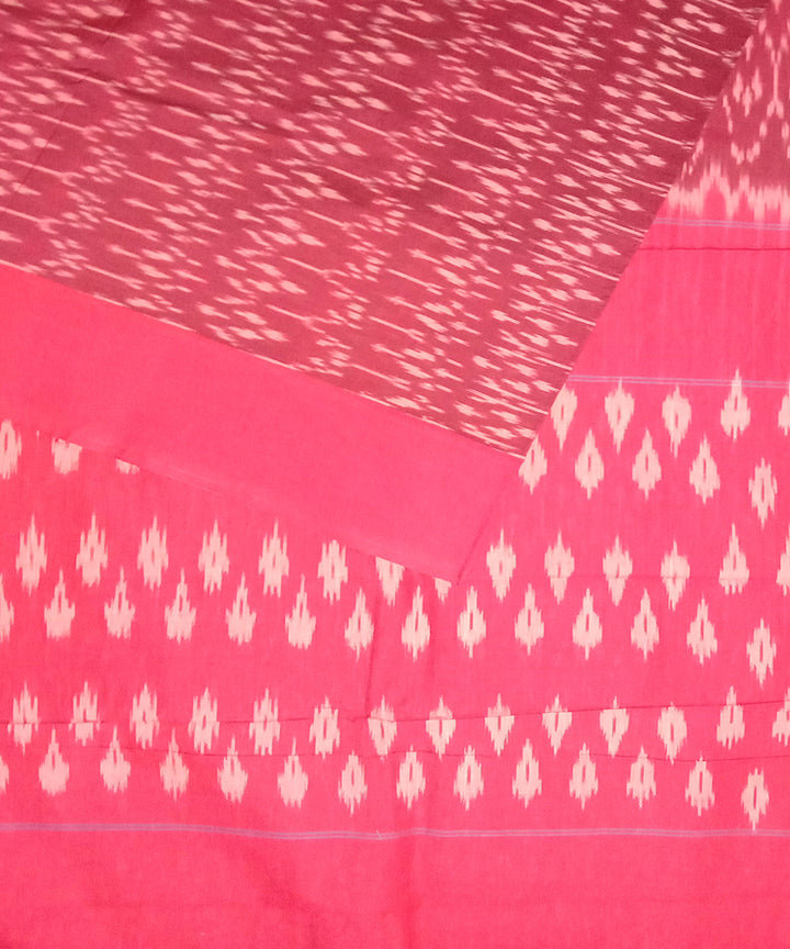 Maroon handloom cotton pochampally ikat saree