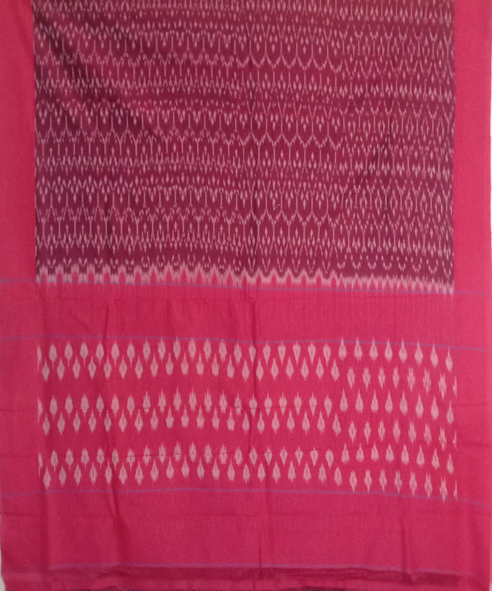 Maroon handloom cotton pochampally ikat saree