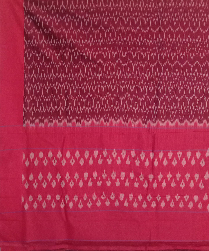 Maroon handloom cotton pochampally ikat saree