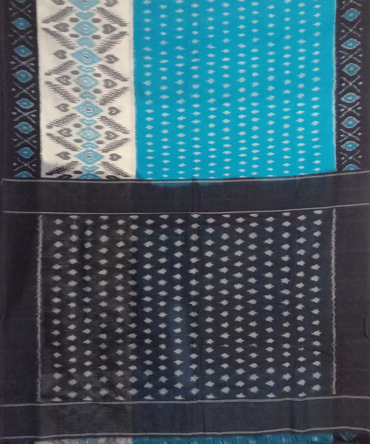 Sky blue handloom cotton pochampally ikat saree