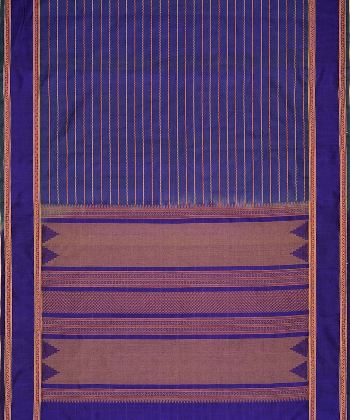 Purple handwoven cotton silk veldhari kanchi saree