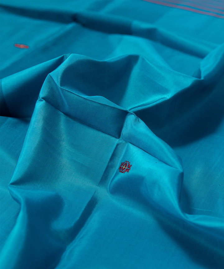 Sky blue handwoven silk baluchari dupatta