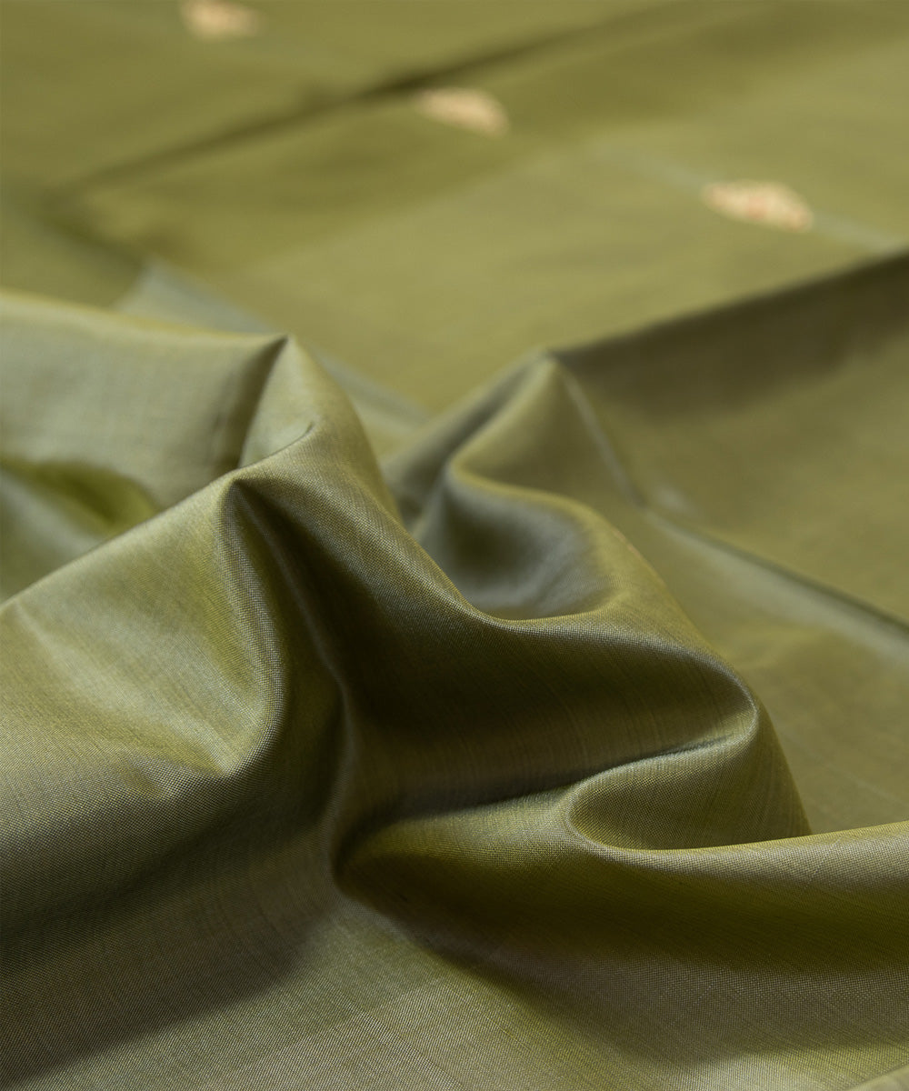 Pista green hand woven silk baluchari dupatta
